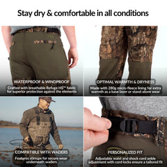 Drake Waterfowl MST pant with adjustable waist tabs for custom, secure fit
