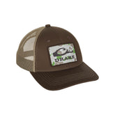 Drake Waterfowl Old School Patch Cap front view, breathable mesh back for summer comfort