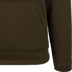 Drake Waterfowl Youth LST Silencer Hoodie kangaroo pouch close-up shows knit jersey warmth.