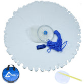 Drasry cast net with aluminum ring and bag shows easy throwing for live bait
