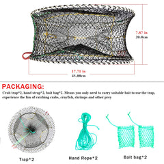 Drasry crab trap open entrances with three 9-inch doors for easy prey exit.