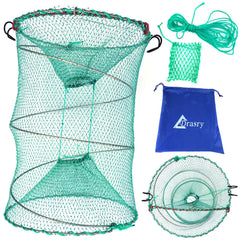 Drasry foldable fishing trap in green polyethylene