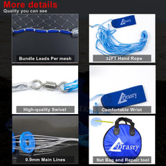 Drasry saltwater cast net copolymer mesh durability for tough use