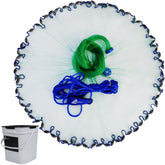 Drasry saltwater green cast net assembly shows easy spread and quick bait collection.