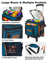 Dreamza cooler main compartment fits up to 50 cans for beach or picnic.