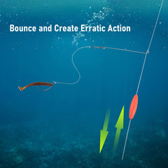 Dr.Fish bottom bouncer center attachment shows quick rigging setup.