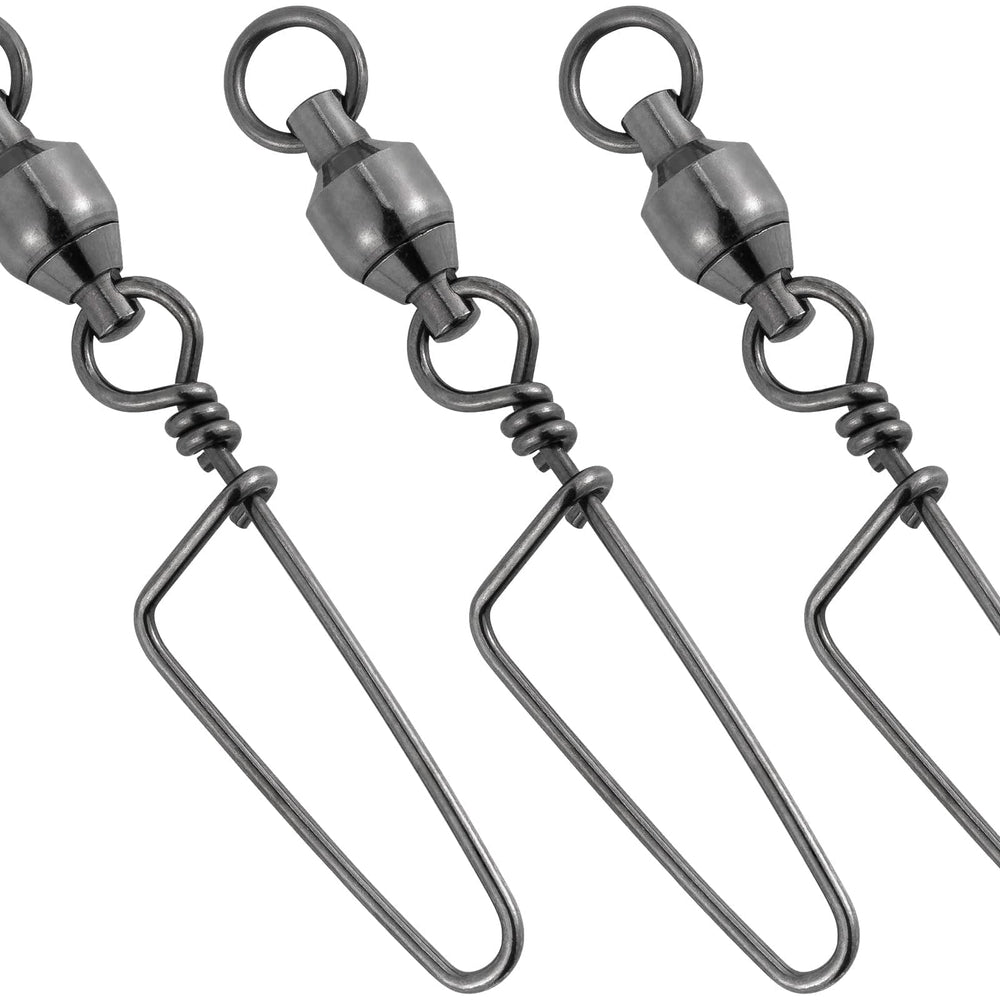 Dr.Fish snap swivel close-up shows ball-bearing design for smooth rotation and reduced line twist.
