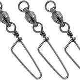 Dr.Fish snap swivel close-up shows ball-bearing design for smooth rotation and reduced line twist.