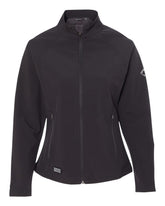 DRI DUCK Contour Softshell Work Jacket in black, front view showing wind-resistant shell