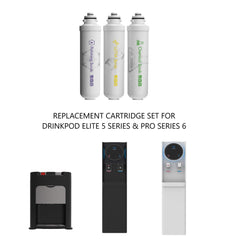 Drinkpod Pro 6 replacement cartridge 3-pack enables quick tool-free swaps.