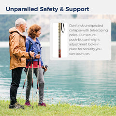 Drive Medical Summit walking poles with rounded tips for secure traction on trails.