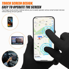 Dr.Warm heated gloves liner touchscreen-use demonstration for phone operation in cold.