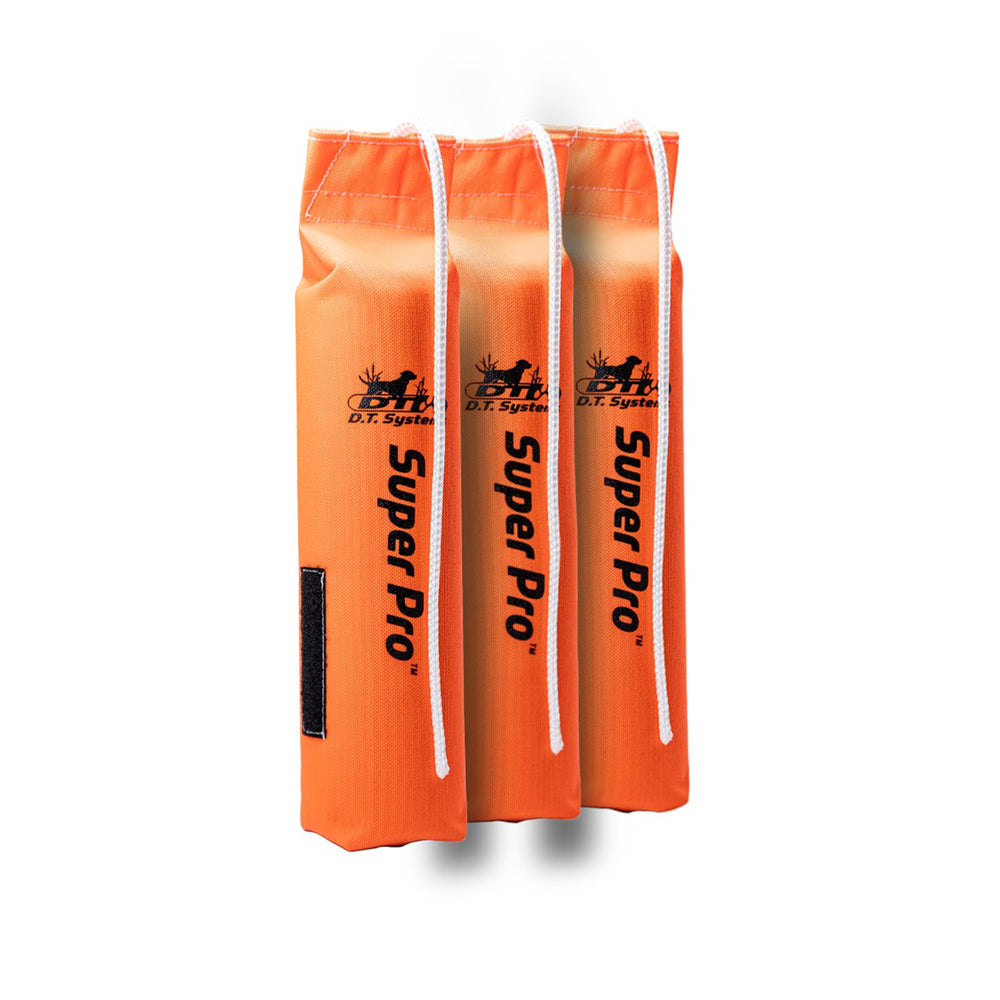 DT Systems cordura dummy blaze orange large 3in12in 3-pack for long-distance retrieves