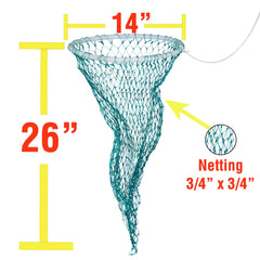 Close-up of DU-BRO E/Z Load Chum Bag showing netting and 14-Inch opening
