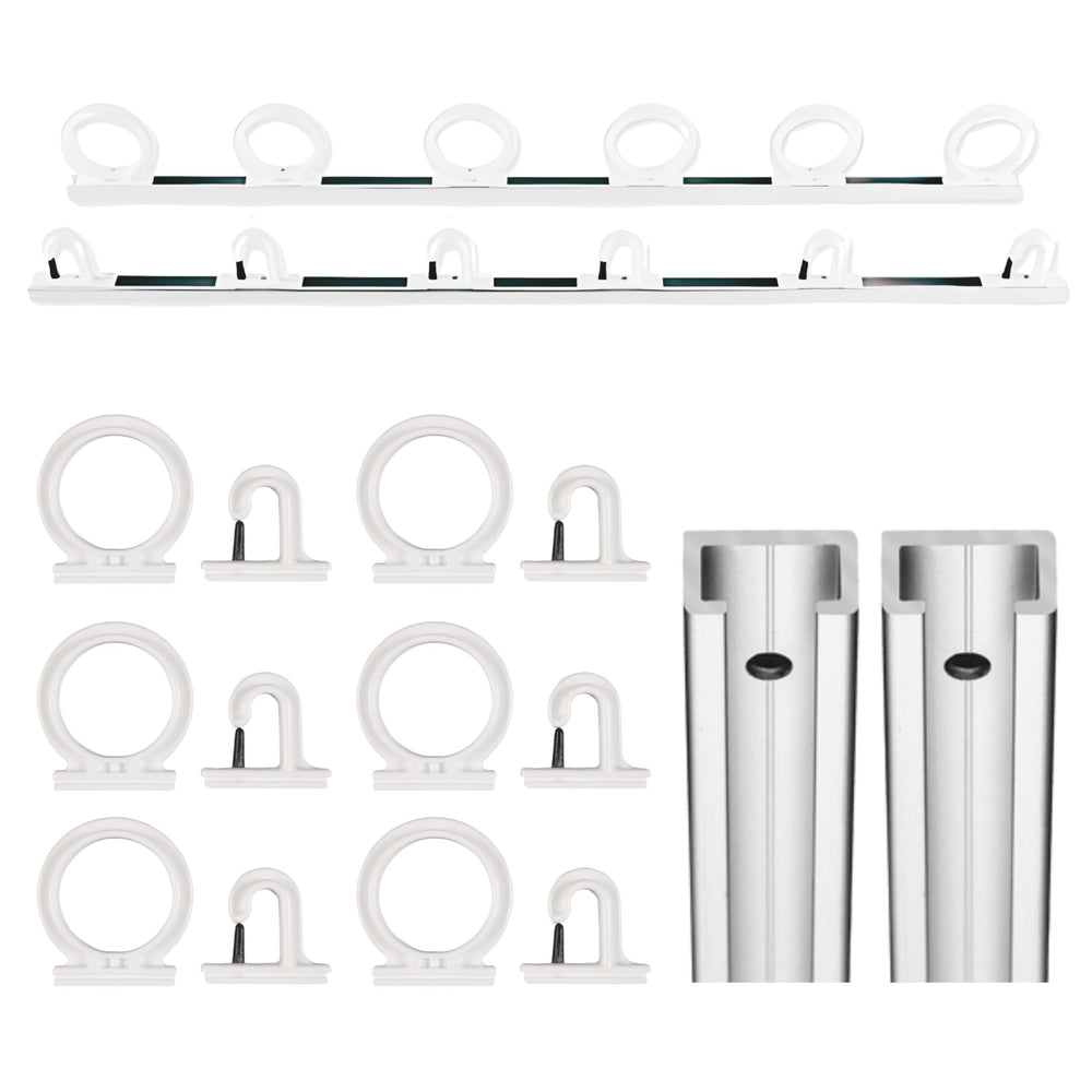 Trac-A-Rod storage system mounted on boat wall with six rod holders