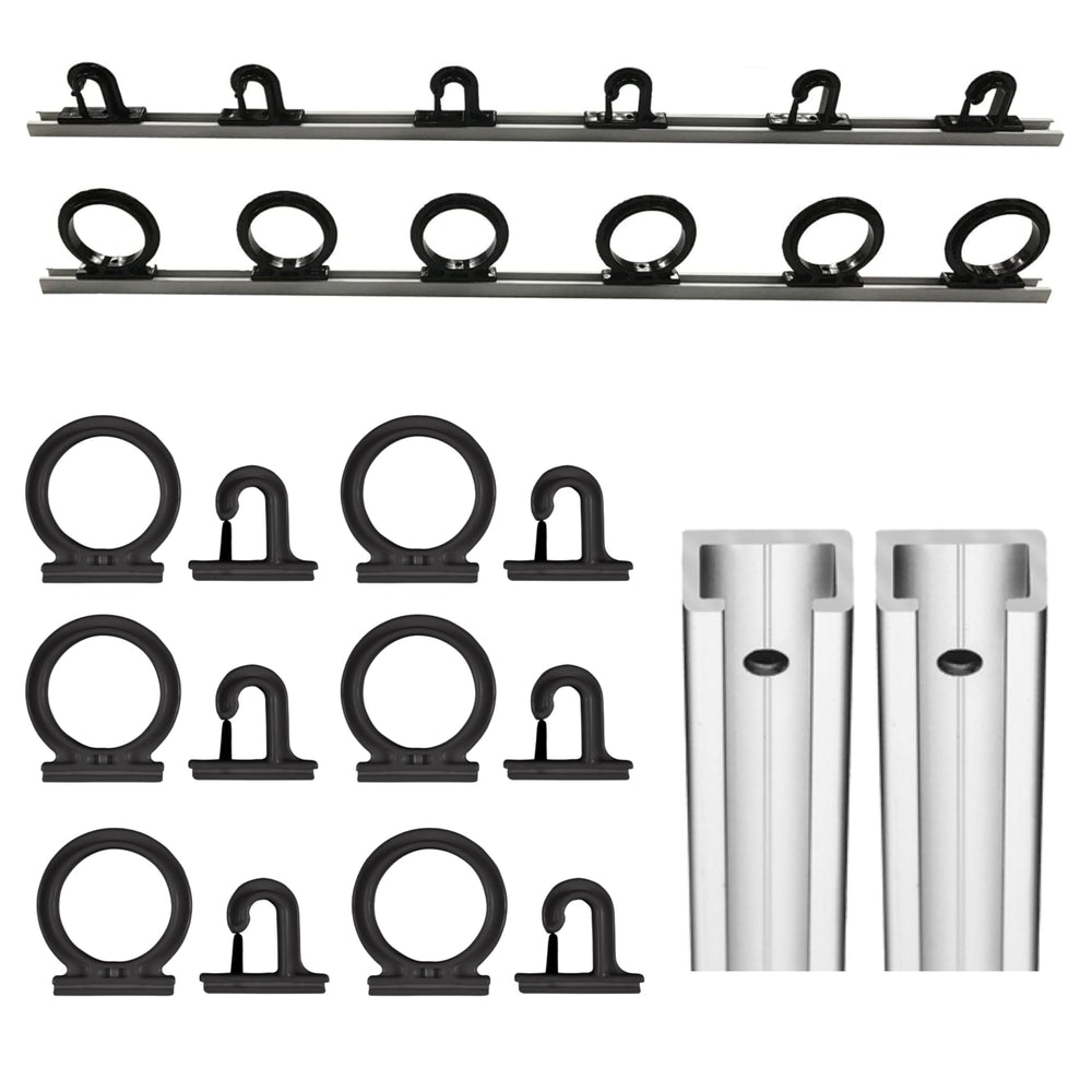 DU-BRO Trac-A-Rod wall-mounted storage keeps six rods within easy reach.