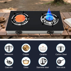 Dual Burner Propane Stove infrared burner emphasizes safer indoor and outdoor cooking