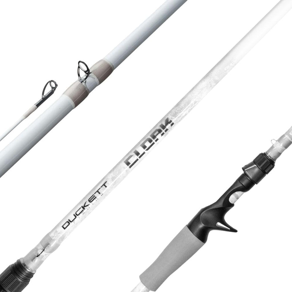 Duckett Cloak casting rod in GuntersVeil camo enhances sensitivity on the water