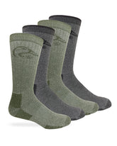 Ducks Unlimited full cushion wool blend socks in black and olive for all-day comfort
