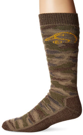 Ducks Unlimited tall merino camo boot sock with full cushioning for all-day comfort.
