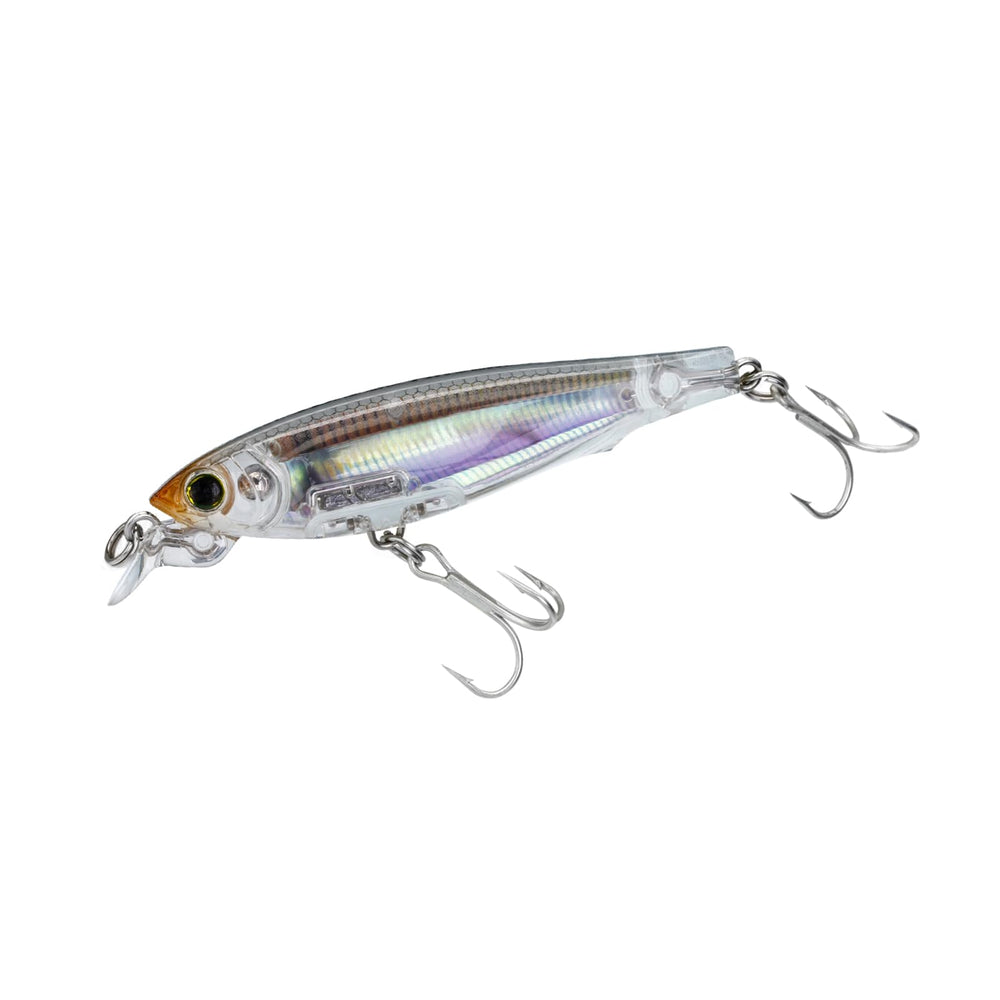 Duel Yo-Zuri 3D Inshore Fingerling 70mm side view, realistic minnow profile for saltwater fishing.