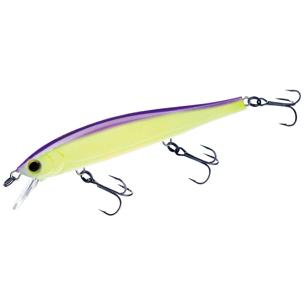 Yo-Zuri 3DB Jerkbait 110 front view shows lifelike minnow shape with flat sides for stop-and-go action.