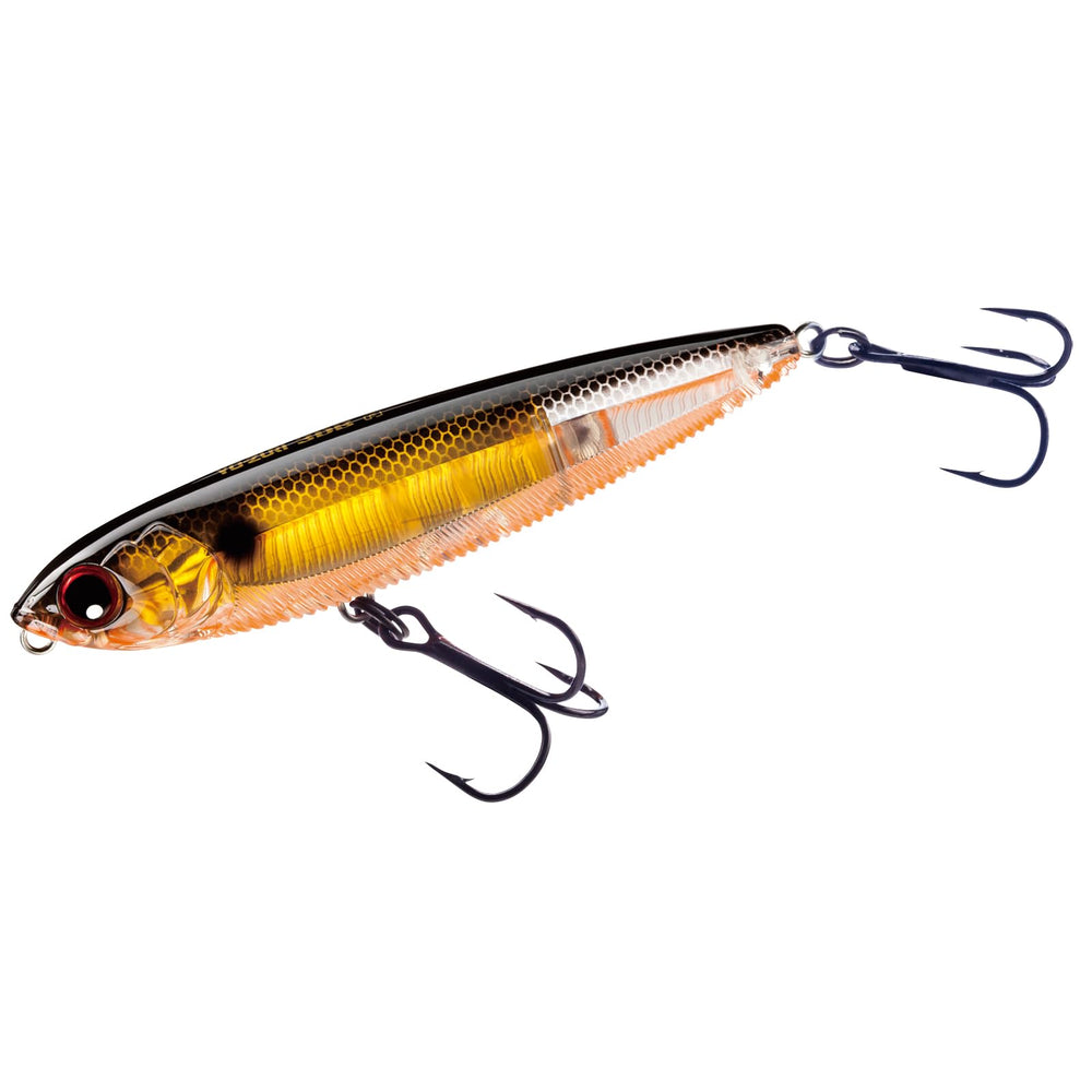 Yo-Zuri 3DB Pencil lure Prism Gold Black top view highlighting walk-the-dog action for bass
