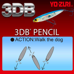 Duel Yo-Zuri 3DB Pencil Prism Frog, water splash image highlighting walk-the-dog potential.