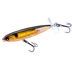 Duel Yo-Zuri 3DB Prop lure in Prism Gold Black showing topwater action for strikes