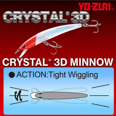 F1146 RBK Crystal 3D Minnow 110mm, Real Bunker color attracts fish.