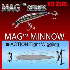 Duel Yo-Zuri Mag Minnow belly weight system enhances balance on retrieve.
