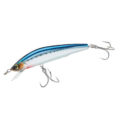 Duel Yo-Zuri Mag Minnow front view highlights chrome sardine finish and lifelike shine.
