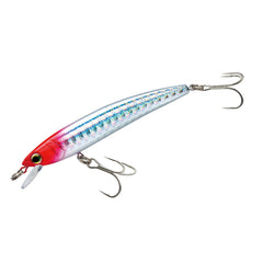Duel Yo-Zuri Pins Minnow red head front view, versatile multispecies lure for casting and trolling