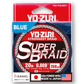 Duel Yo-Zuri Super Braid 150-yard blue spool improves visibility for clear-water fishing.