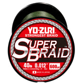 Yo-Zuri Superbraid 600 yd on dark green spool, smooth casting and reliable strength.