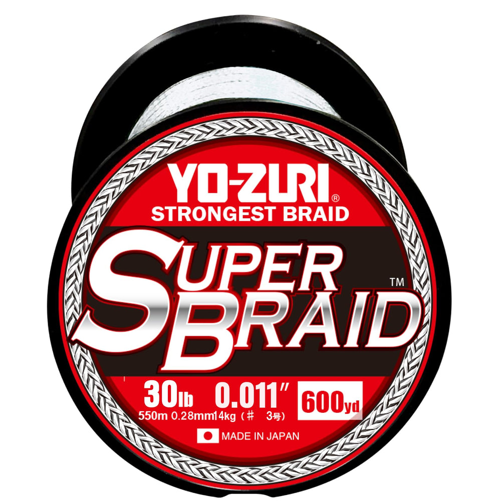 Yo-Zuri Superbraid 600yd white 30lb on spool for smooth casting and stealth line
