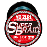 Yo-Zuri Superbraid blue 600 yd braid, 50 lb test, smooth and strong for stealth casts.