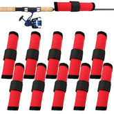 DUIBAOCHUN 10 Pcs Fishing Hook Covers - protective lure wraps (red) on tackle box