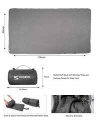 DUKUSEEK blanket waterproof outer layer keeping dry in rain.