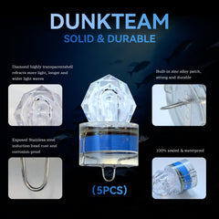 5-pack DUNKTEAM fishing lights with diamond shell