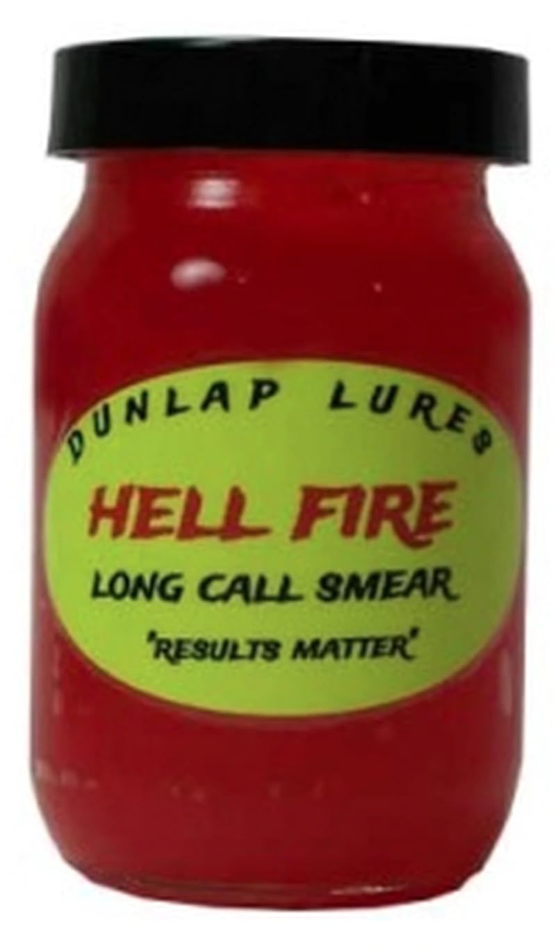 Dunlap Lures Hellfire long call smear lure 4 oz demonstrates strong predator attraction.