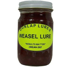 Dunlap's Weasel Lure 1oz, creamy attractant designed to draw weasels to traps.