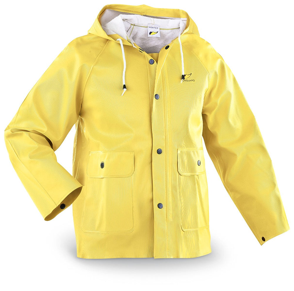 DUNLOP protective footwear and Webtex jacket front view, rugged protection for tough work conditions.