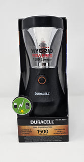 Duracell Dual Power Lantern beams 1500 lumens for campsite illumination