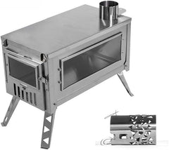 Durikant wood burning stove folded for compact storage on outdoor trips.