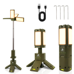 DUSKTEC telescopic camping lantern extended for wide-area illumination
