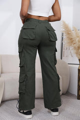DvaeMalligo cargo pants back elastic waistband back view for customizable fit.