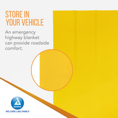 Dynarex full-coverage emergency blanket provides warmth and protection.