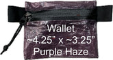 Dyneema Zipper Pouch Purple Haze, open view, ultralight organizer for cash and cards.