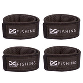 DynoGoods fishing rod straps 4-pack secure rods on a rack.